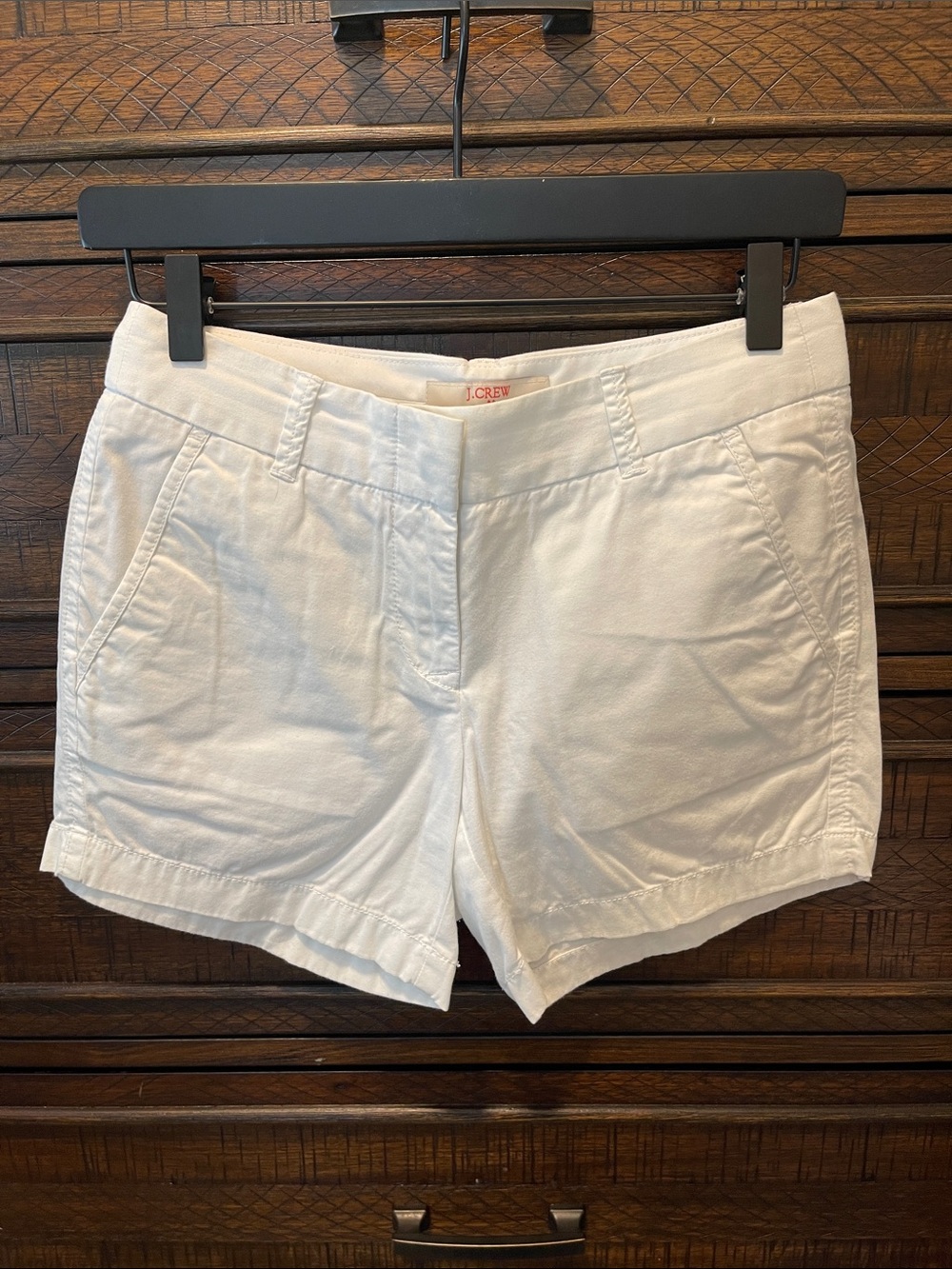 J. Crew White Cotton Chino Bermuda Shorts